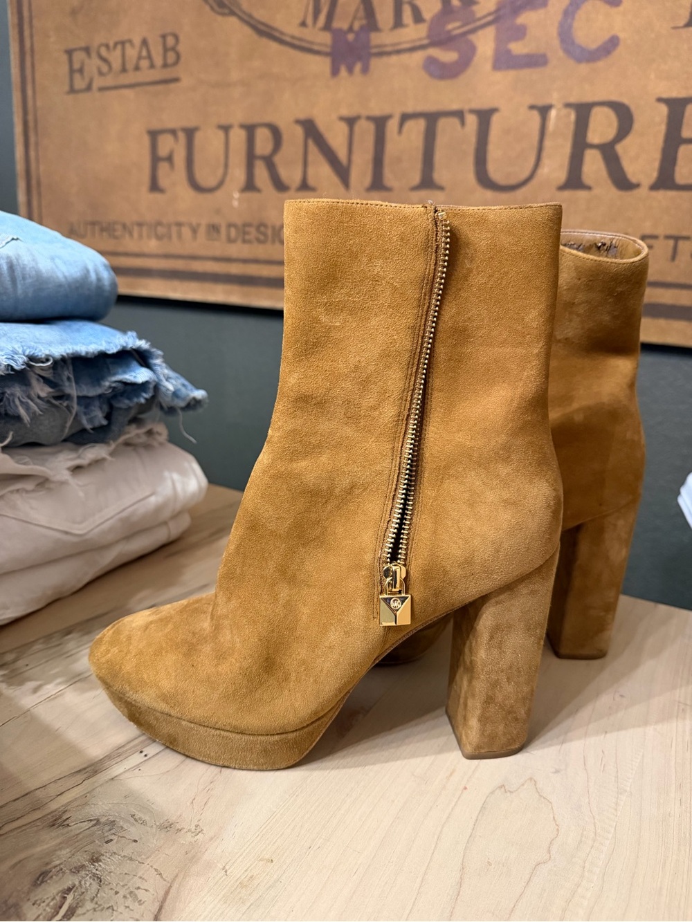 Michael Kors Women’s Suede Platform Ankle Boots